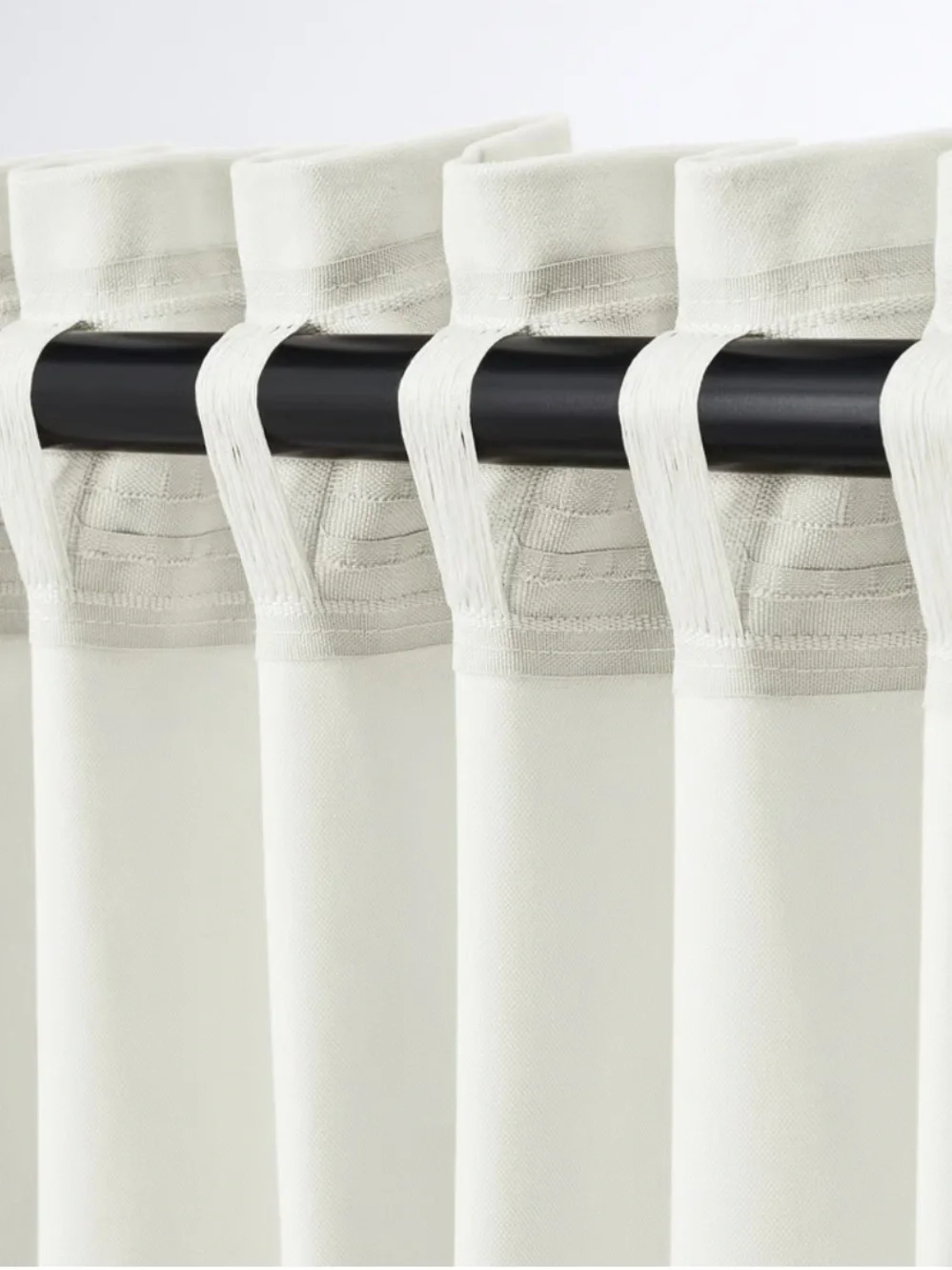 IKEA Sanela Off White Curtains, 1 pair, off-white/with heading tape, 55x98 